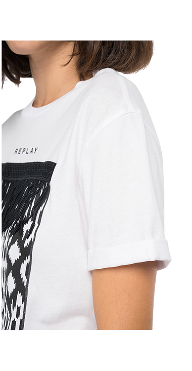 ライトコットンジャージーTシャツイカットプリント 詳細画像